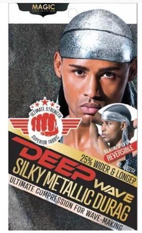 Magic Collection Deep Wave Silky Metallic Durag Reversible