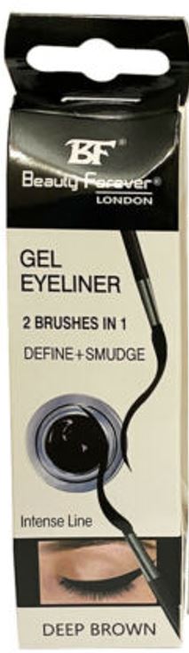 Beauty Forever London BF Gel Eyeliner 2 Brushes in 1 Define and Smudge - Deep Brown