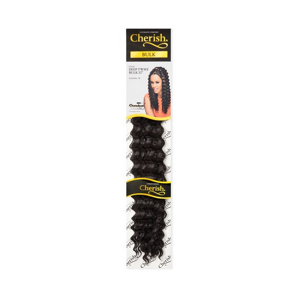Cherish Deep Twist Bulk 22 inch Crochet Braiding Hair 1B Natural Black | BeautyFlex UK