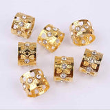 Dreadlock/Braids Beads Adjustable Hair braid Cuff Clip 8mm Hole #MC45S  Golden/Diamond
