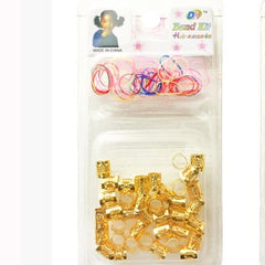 Dreadlock/Braids Golden Beads Adjustable Hair braid Cuff Clip 8mm Hole 