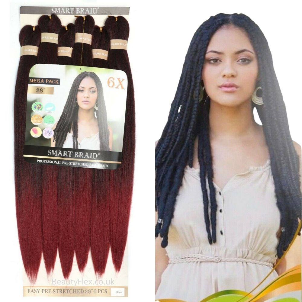 Smart Braid 6 Pack Pre-Stretched 28" 7 Colours Available - Beauty Flex UK
