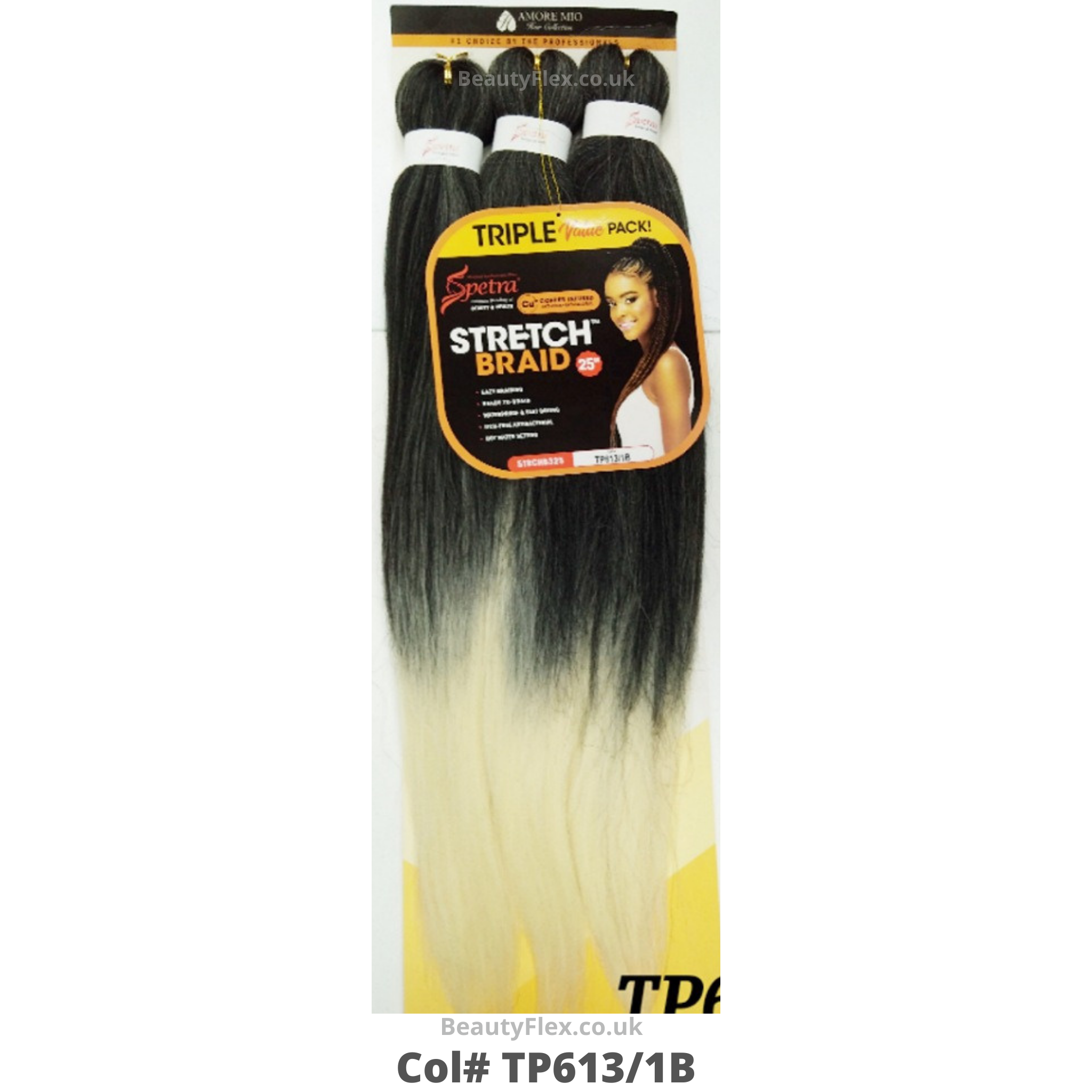 Spectra Braiding Hair Spetra Spectra Ez Braid Pre-Stretched Braiding Hair 25 inch pack of 3