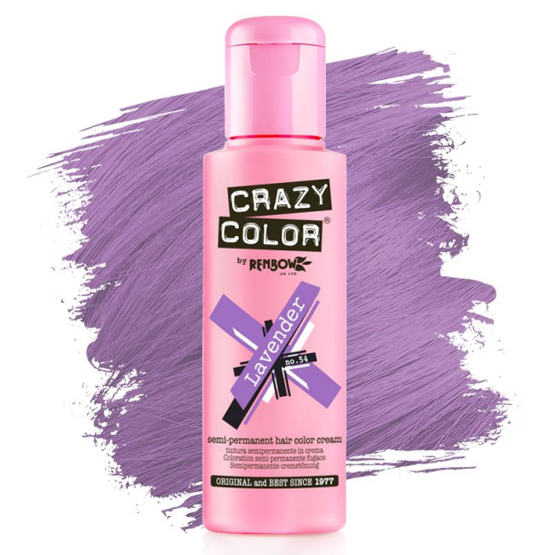 Crazy Color Hair Dye Semi Permanent Hair Color Cream - 54 Lavender | BeautyFlex UK