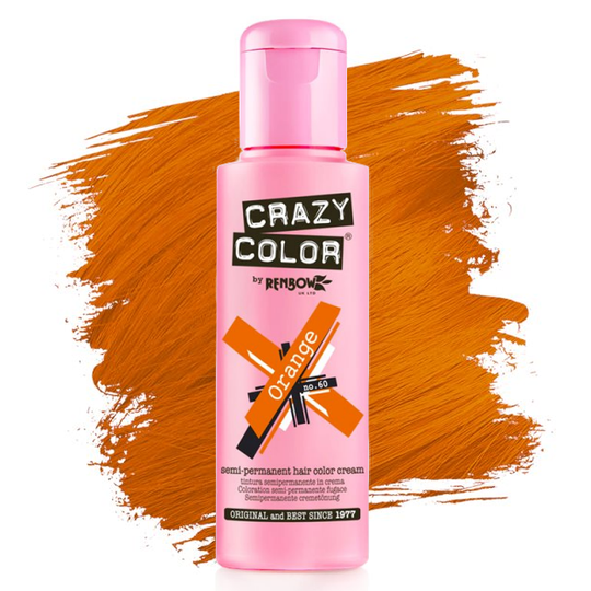 Crazy Color Hair Dye Semi Permanent Hair Color Cream - 60 Orange | BeautyFlex UK