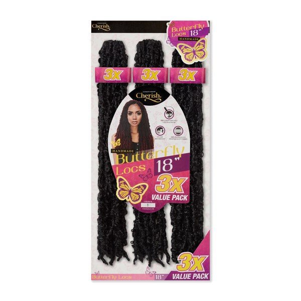 Cherish Butterfly Locs Crochet Hair 18” 3x Value Pack