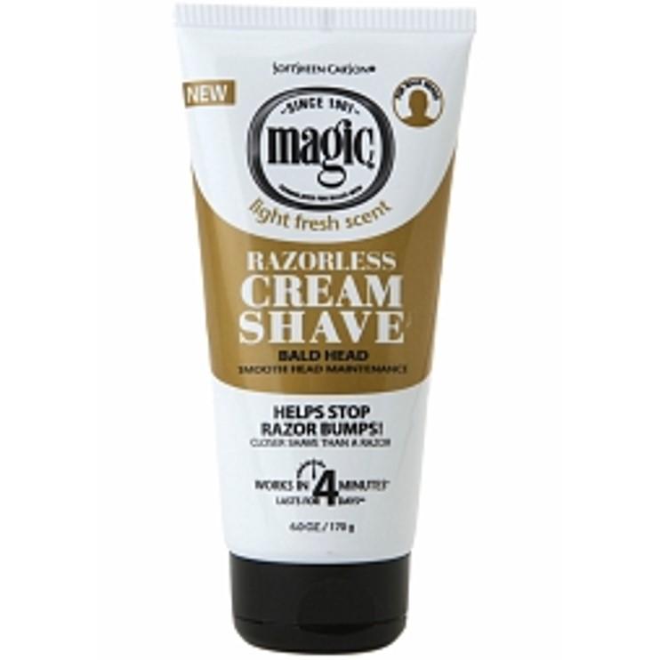 Magic Cream Shave Razorless Smooth Bald Head 170g